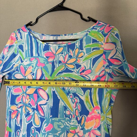 Lilly Pulitzer Marlowe Dress Small Pop Up Jungle Hoppin Lapis Blue Ltd Ed Print - Picture 4 of 6
